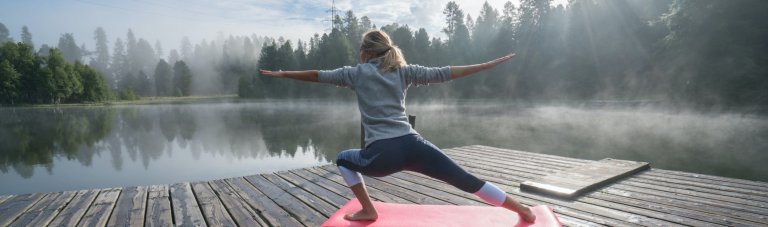 image of someone doing yoga on Powell River