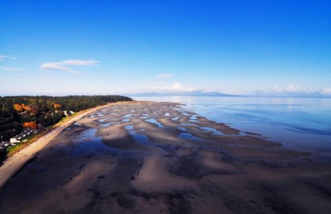 Family-friendly beach destination stretches along the shoreline of the Salish Sea